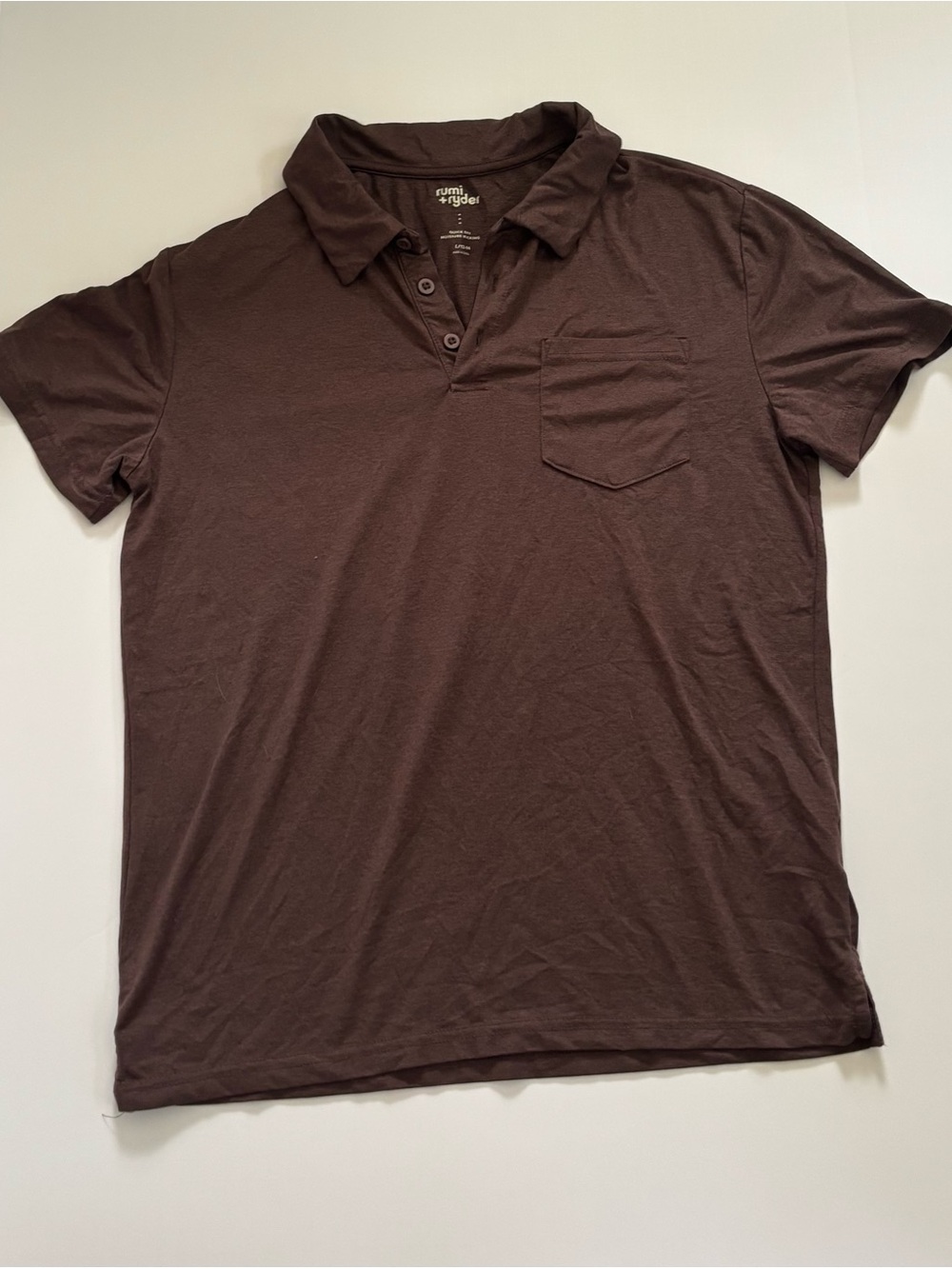 Brown Short-Sleeve Polo with Chest Pocket - Kids